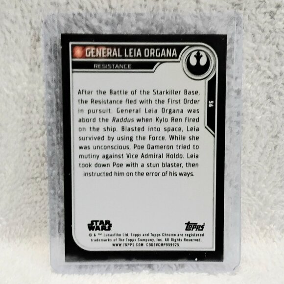 5/$20 Mint 2023.Topps Chrome General Leia Organa Star Wars Card 56!! - Picture 2 of 2